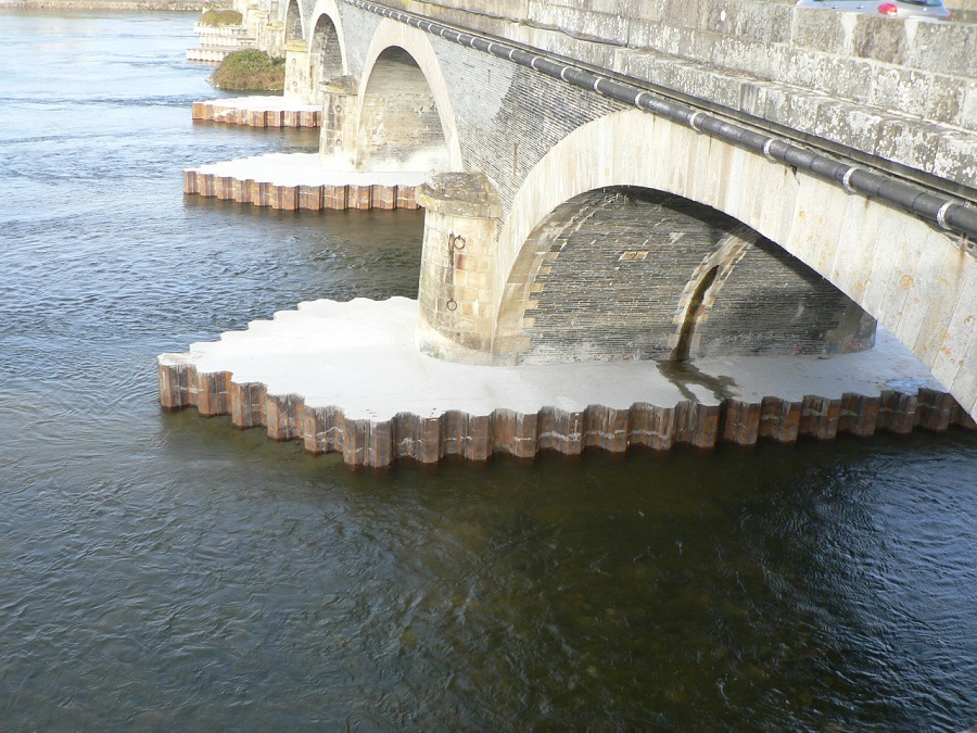 Palplanches Pont Dumnacus aux Ponts de Cé